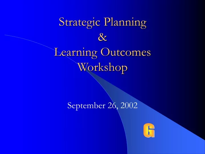strategic planning learning outcomes workshop