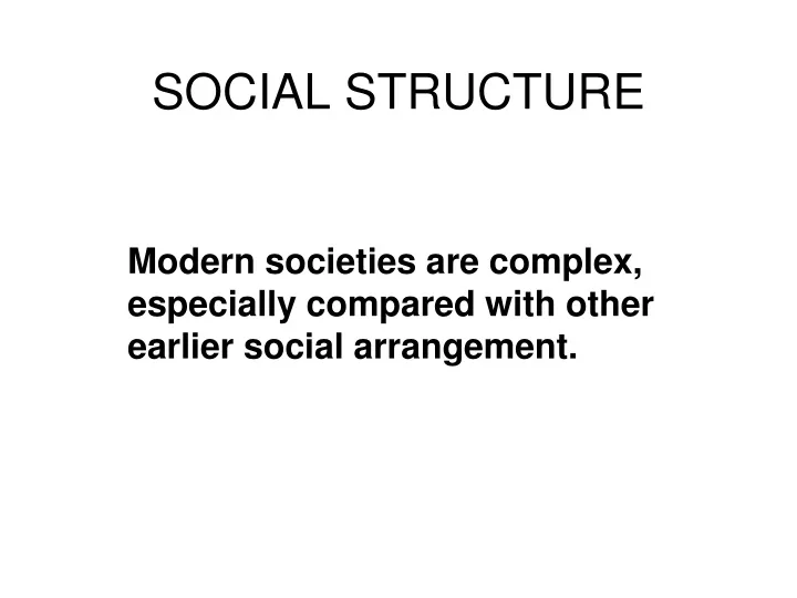 social structure
