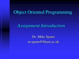 Object Oriented Programming