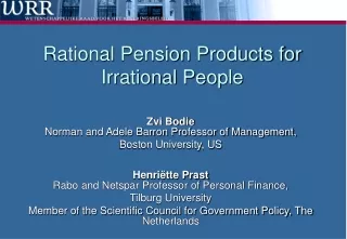 Rational Pension Products for Irrational People