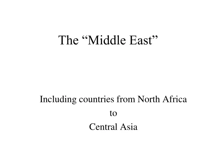 the middle east