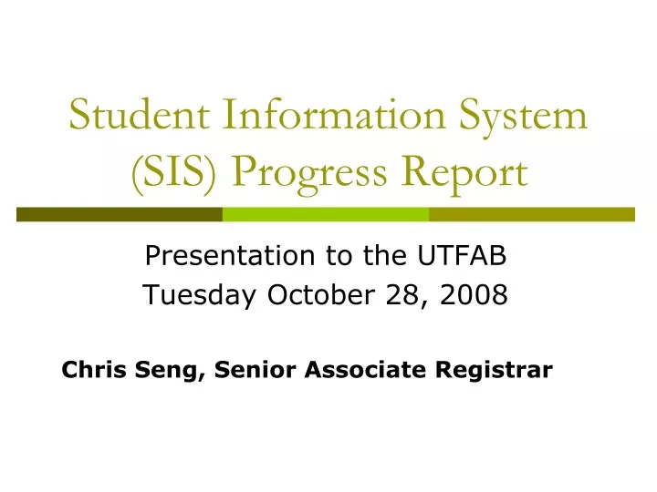 student information system sis progress report
