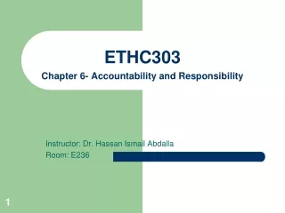 ETHC303 Chapter 6- Accountability and Responsibility