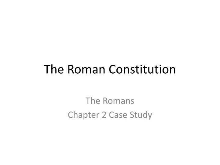 the roman constitution