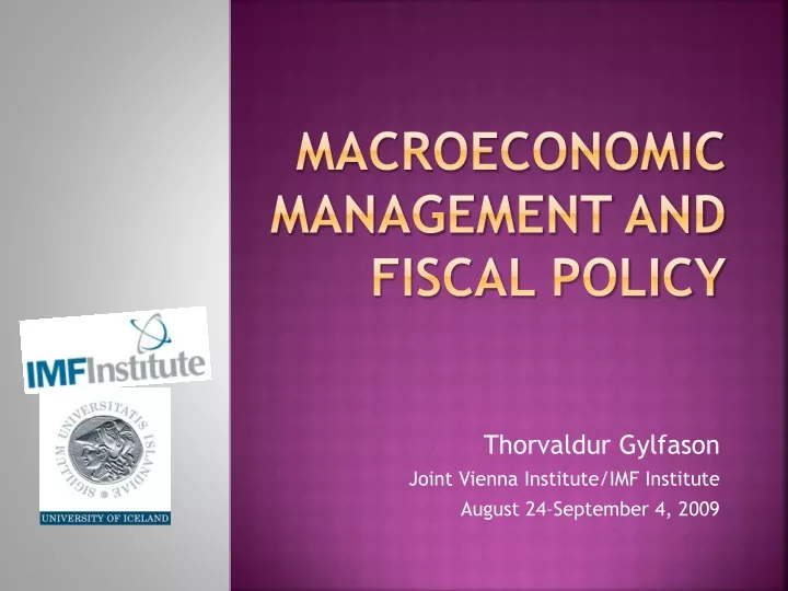 macroeconomic management and fiscal policy