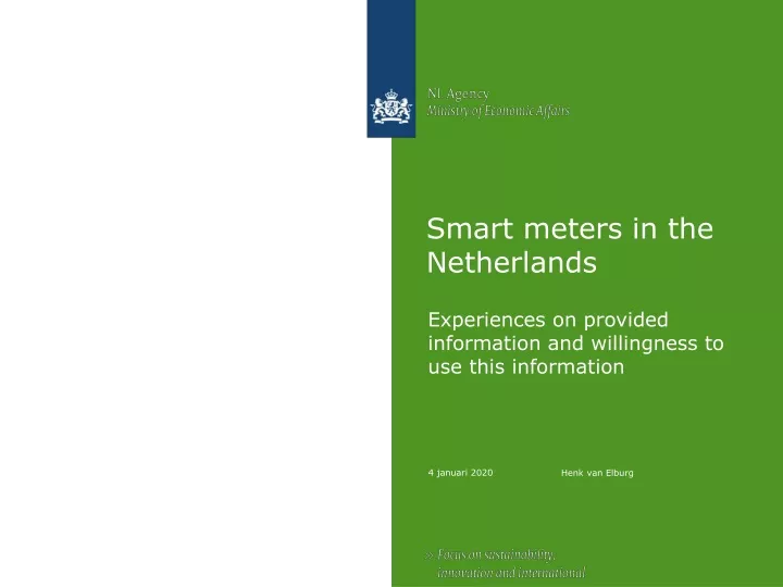 smart meters in the netherlands