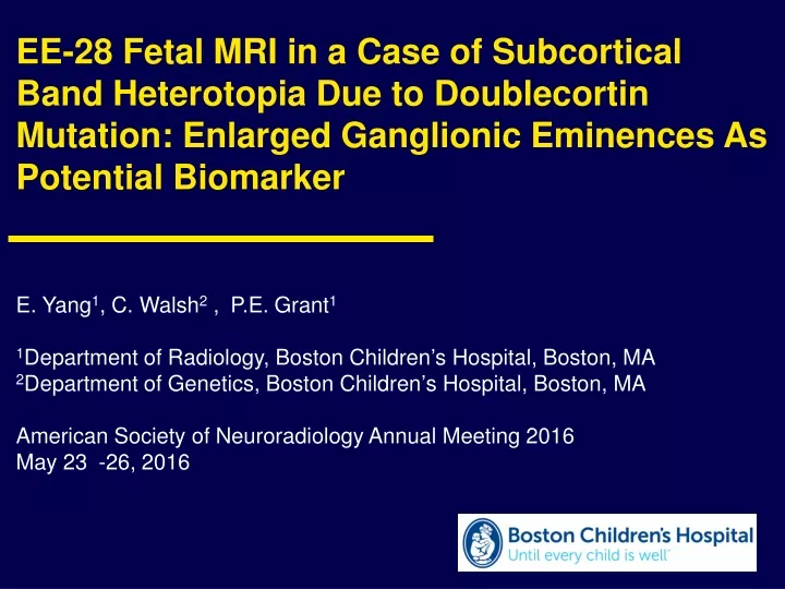 ee 28 fetal mri in a case of subcortical band