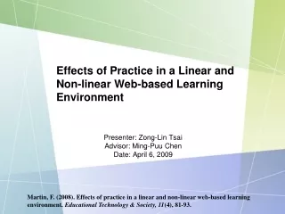 Effects of Practice in a Linear and Non-linear Web-based Learning Environment