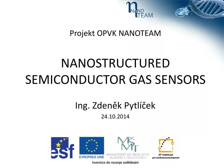 projekt opvk nanoteam nanostructured semiconductor gas sensors