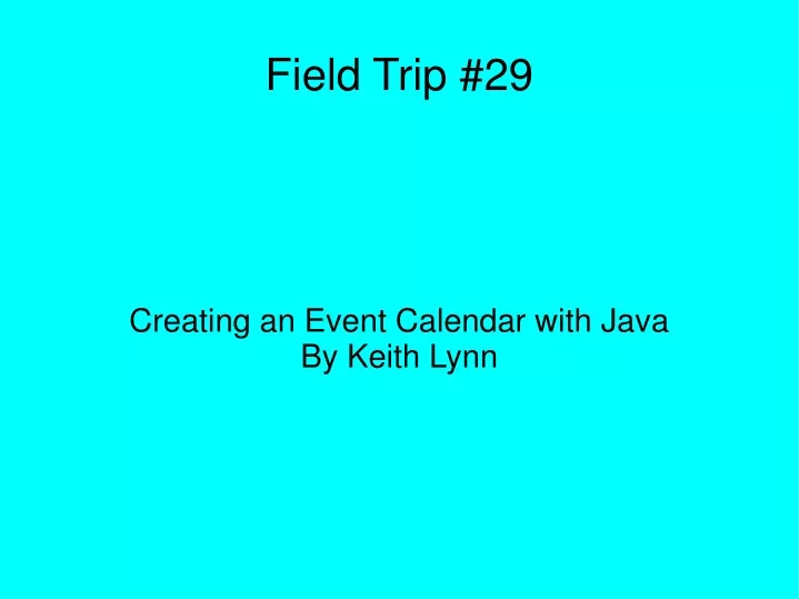 creating an event calendar with java by keith lynn