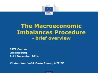 The Macroeconomic Imbalances Procedure - brief overview