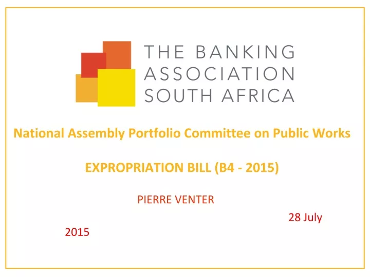 national assembly portfolio committee on public works expropriation bill b4 2015