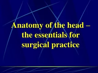 Anatomy of the head – the essentials for surgical practice