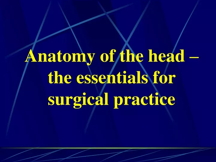 anatomy of the head the essentials for surgical
