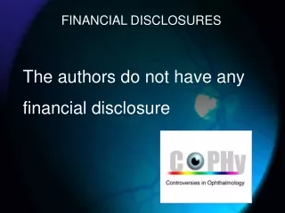 The authors do not have any financial disclosure