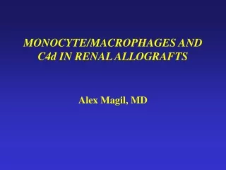 MONOCYTE/MACROPHAGES AND C4d IN RENAL ALLOGRAFTS