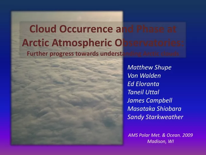 cloud occurrence and phase at arctic atmospheric