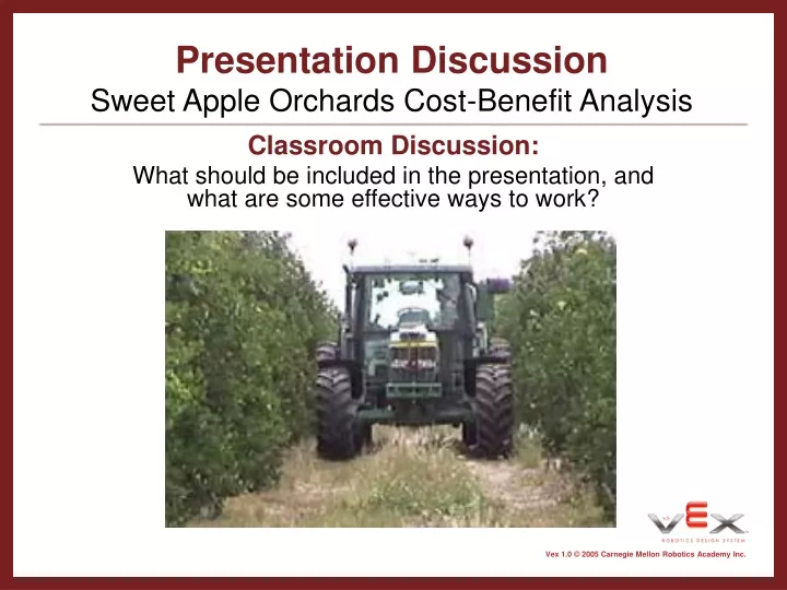 presentation discussion sweet apple orchards cost benefit analysis