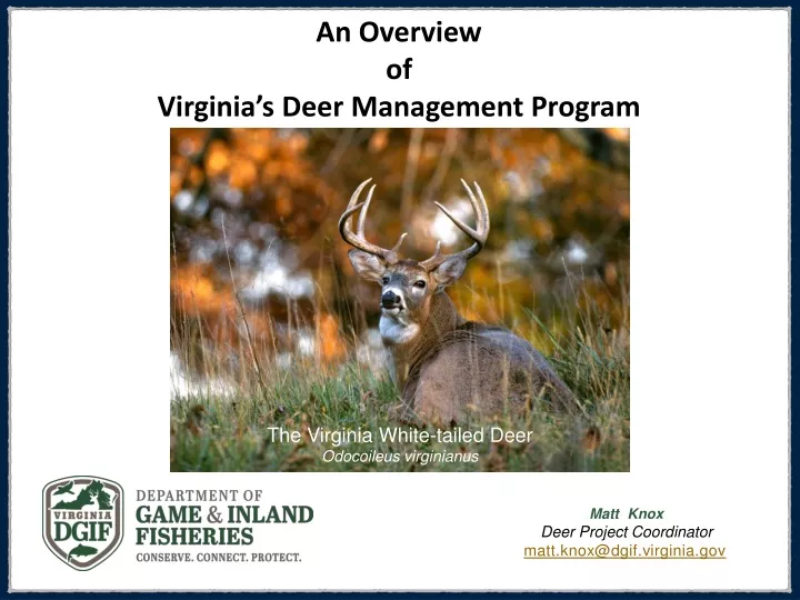 an overview of virginia s deer management program