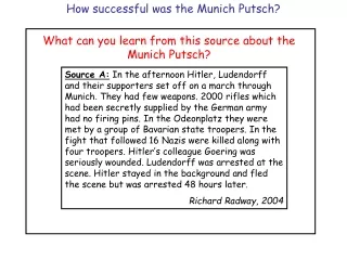 What can you learn from this source about the Munich Putsch?