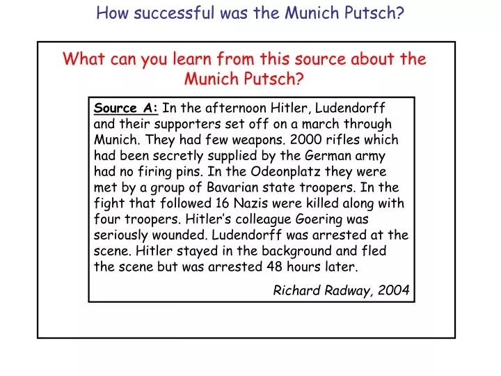 how successful was the munich putsch