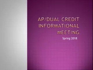 AP/Dual Credit  Informational Meeting