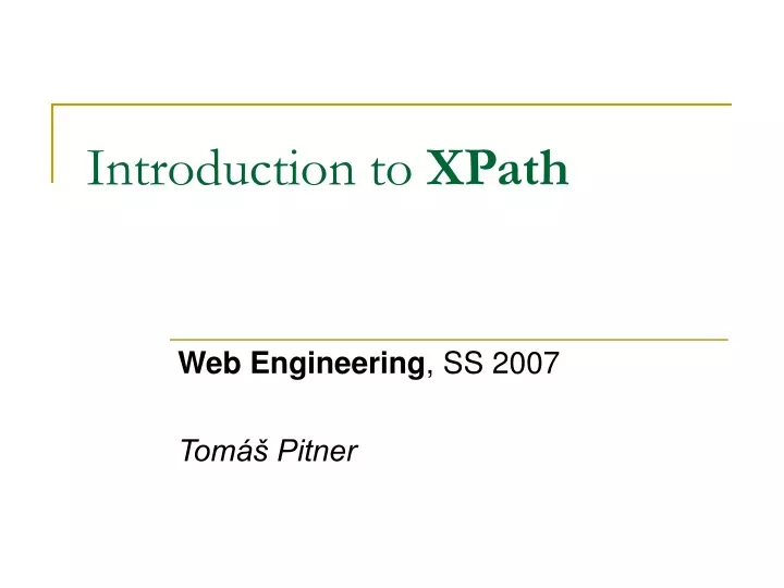 introduction to xpath