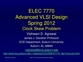 ELEC 7770 Advanced VLSI Design Spring 2012 Clock Skew Problem