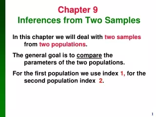 Chapter 9     Inferences from Two Samples