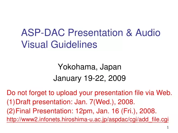 asp dac presentation audio visual guidelines