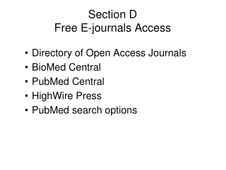 Section D Free E-journals Access
