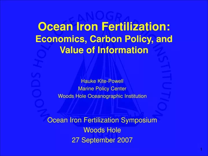 ocean iron fertilization economics carbon policy and value of information