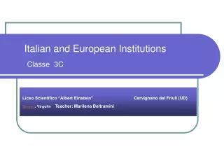 Italian and European Institutions Classe  3C