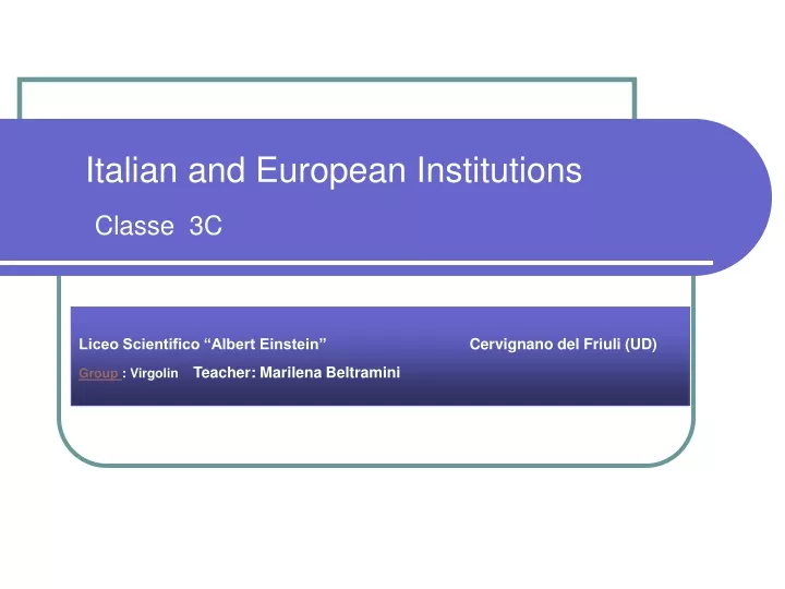 italian and european institutions classe 3c