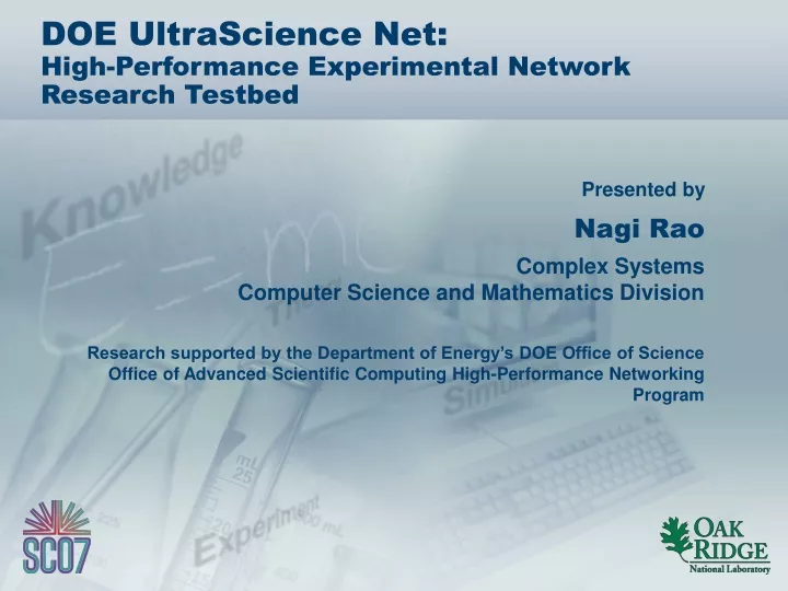 doe ultrascience net high performance experimental network research testbed