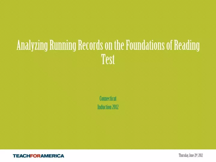 analyzing running records on the foundations of reading test