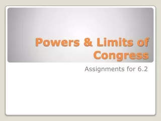 Powers &amp; Limits of Congress