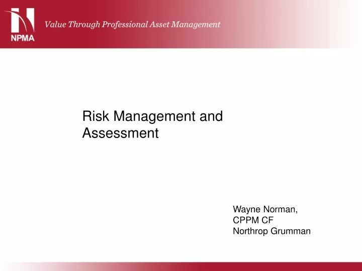 risk management and assessment