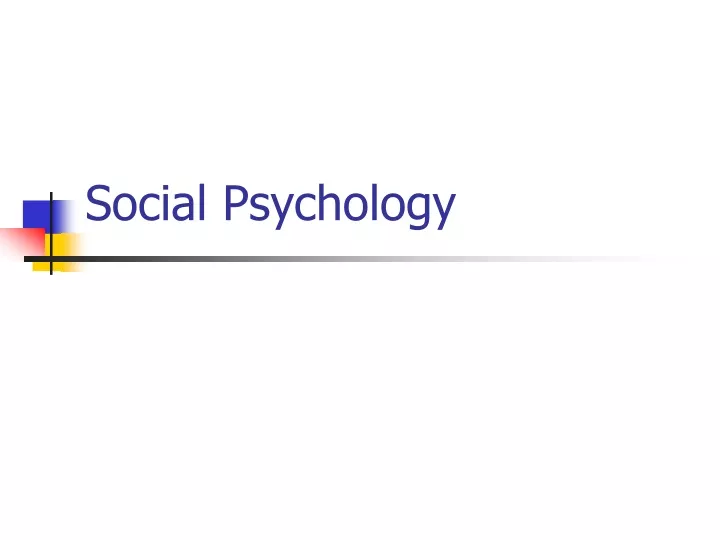 social psychology