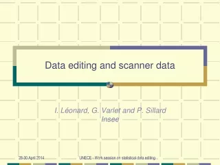 Data editing and scanner data