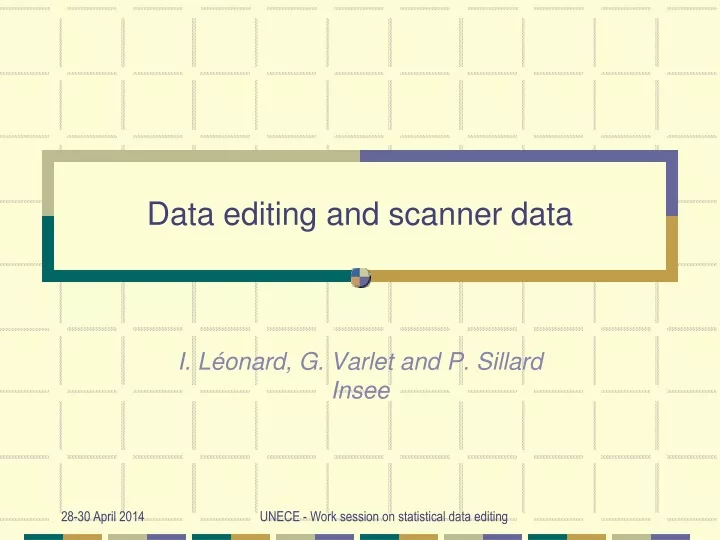 data editing and scanner data
