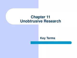 Chapter 11  Unobtrusive Research