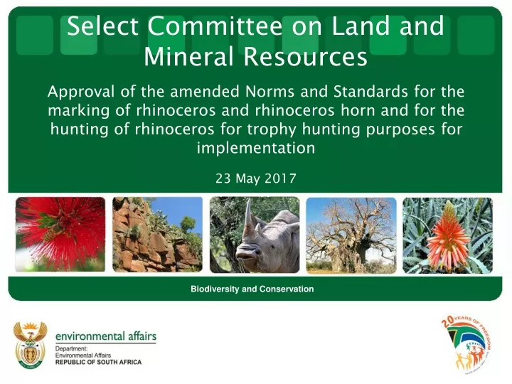 select committee on land and mineral resources