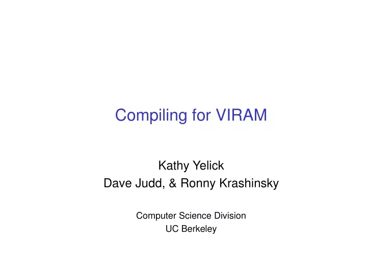 compiling for viram