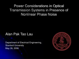 Power Considerations in Optical Transmission Systems in Presence of Nonlinear Phase Noise