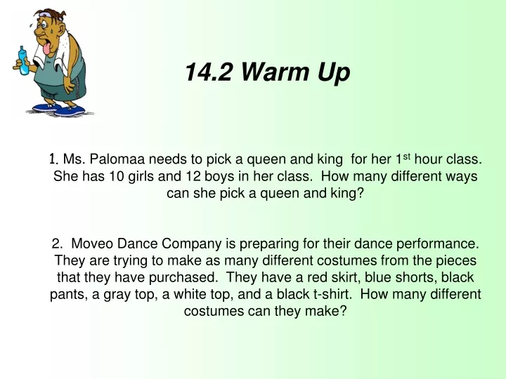14 2 warm up 1 ms palomaa needs to pick a queen