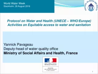 Yannick  Pavageau Deputy - head  of water  quality  office