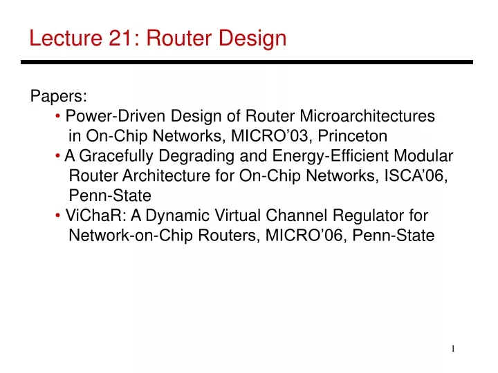 lecture 21 router design