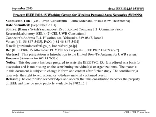 Project: IEEE P802.15 Working Group for Wireless Personal Area Networks (WPANS)