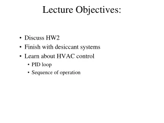 Lecture Objectives: